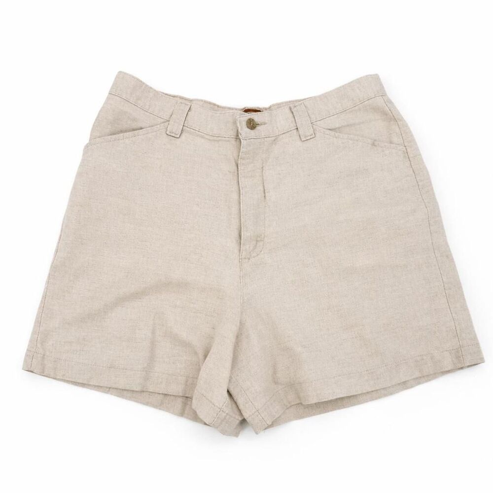 Riders Casuals Linen Shorts Cotton Blend Beige Size 14 Classic
